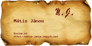 Mátis János névjegykártya
