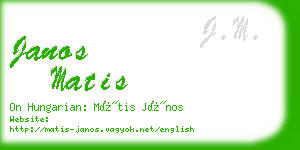 janos matis business card